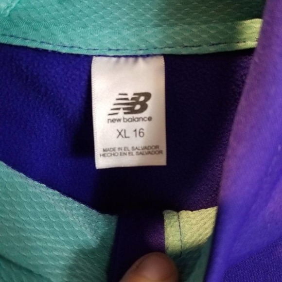 New Balance Purple athletic jacket hoodie girls size 16 - Picture 4 of 5